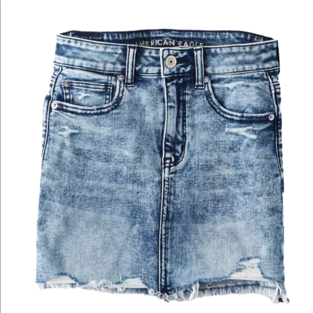 American Eagle Distressed Denim mini skirt